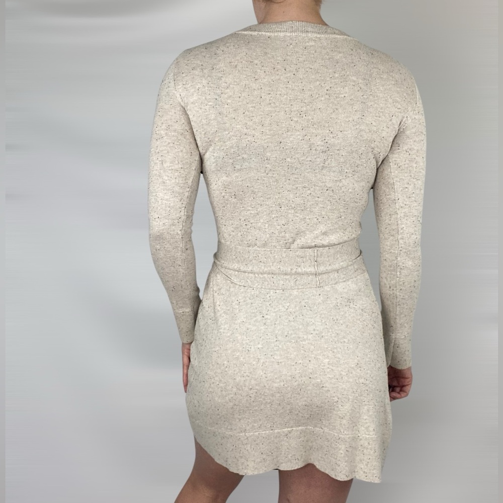VETTA Organic Cotton The Mock Neck Sweater Dress Knit Tie Long Sleeve Mini - Picture 4 of 7
